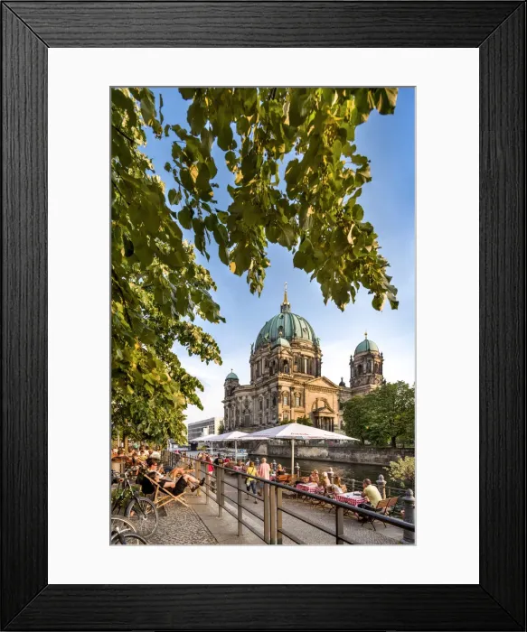 Framed Print : Cafe, Berlin Dom and Spree River, Berlin, Germany Framed Print : Cafe, Berlin Dom and Spree River, Berlin, Germany