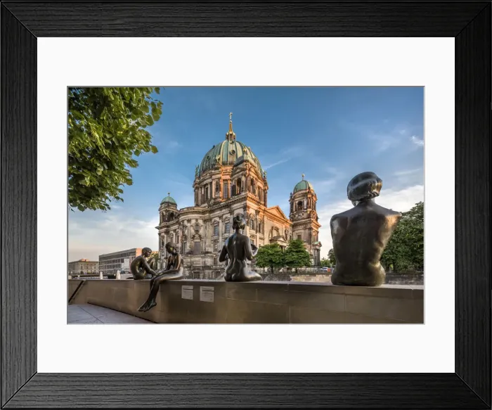 Framed Print : Statues in front of Berlin Dome and Spree River, Berlin, Germany Framed Print : Statues in front of Berlin Dome and Spree River, Berlin, Germany