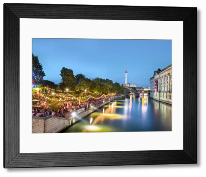 Framed Print : People dancing by the Spree River and Bode Museum, Berlin, Germany Framed Print : People dancing by the Spree River and Bode Museum, Berlin, Germany
