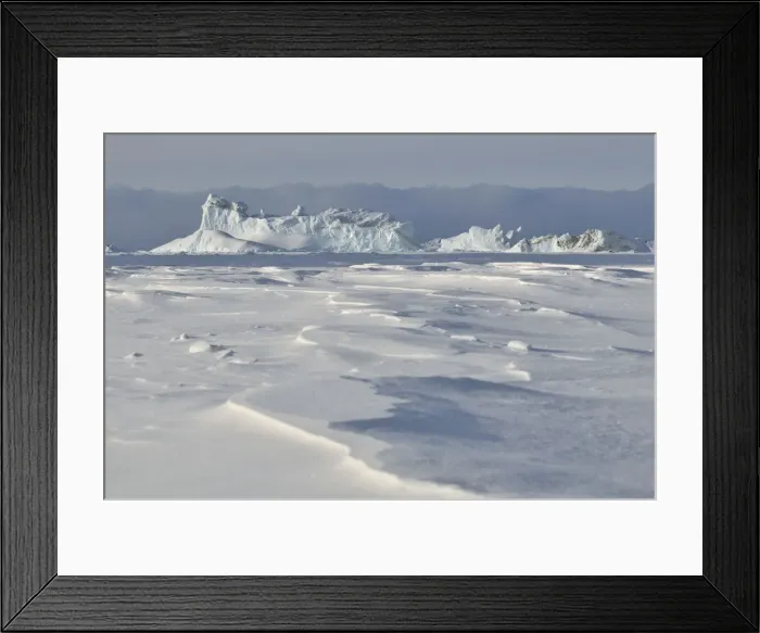 Framed Print : frozen fjord, Qeqertarsuaq, Disko Island, Greenland
