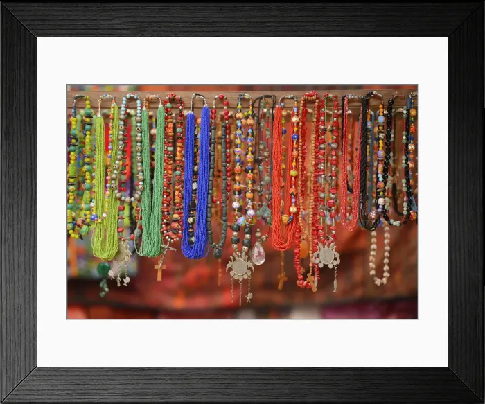 Framed Print : Jewellery for sale in Chichicastenango, Guatemala, Central America Framed Print : Jewellery for sale in Chichicastenango, Guatemala, Central America