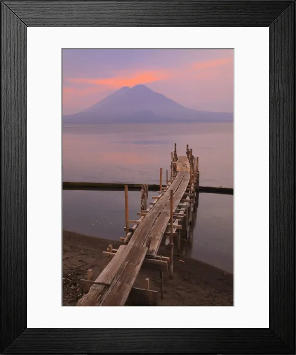 Framed Print : Lago de Atitlan at Panajachel with Volcan Toliman in the background, Guatemala, Central Framed Print : Lago de Atitlan at Panajachel with Volcan Toliman in the background, Guatemala, Central