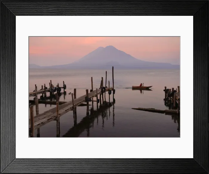 Framed Print : Lago de Atitlan at Panajachel with Volcan Toliman in the background, Guatemala, Central Framed Print : Lago de Atitlan at Panajachel with Volcan Toliman in the background, Guatemala, Central