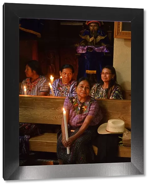 Women in a Church at Santiago Atitlan, Guatemala, Central America
