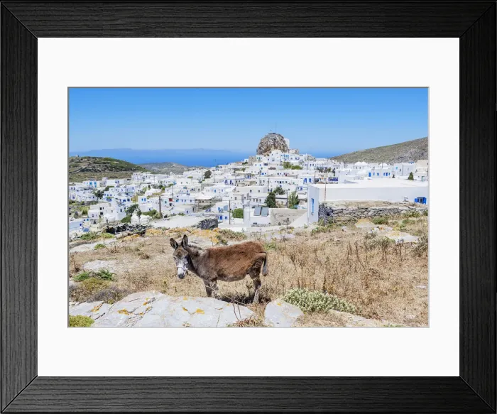 Framed Print : High angle view of Chora, Amorgos, Cyclades Islands, Greece Framed Print : High angle view of Chora, Amorgos, Cyclades Islands, Greece