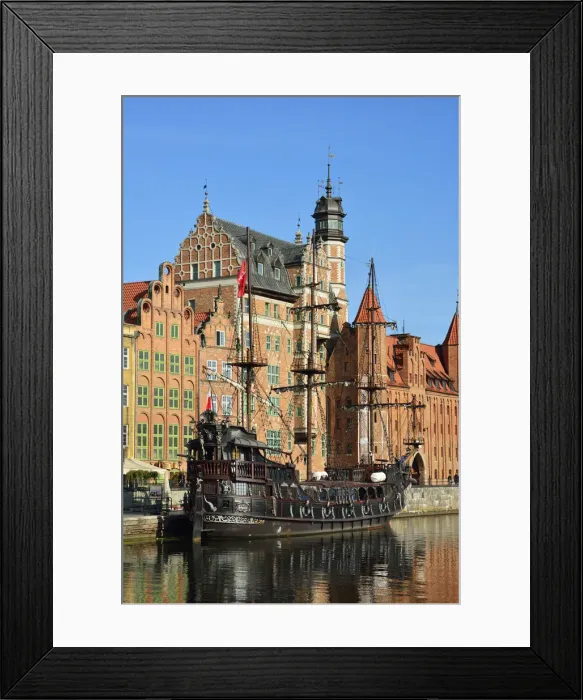 Framed Print : The galleon Gdynia that makes tourist trips from Gdansk to Westerplatte cruising in Framed Print : The galleon Gdynia that makes tourist trips from Gdansk to Westerplatte cruising in