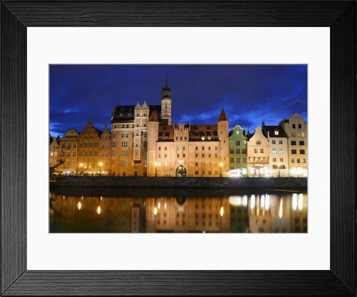 Framed Print : The Old Town and the Motlawa river in Gdansk. Poland Framed Print : The Old Town and the Motlawa river in Gdansk. Poland
