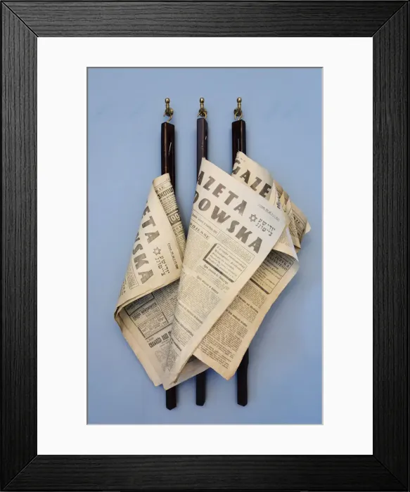 Framed Print : Newspapers from the 40s at the Apteka Pod Orlem is the pharmacy of Tadeusz Pankiewicz Framed Print : Newspapers from the 40s at the Apteka Pod Orlem is the pharmacy of Tadeusz Pankiewicz