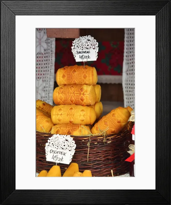 Framed Print : Traditional polish smoked cheeses (oscypki). Krakow, Poland Framed Print : Traditional polish smoked cheeses (oscypki). Krakow, Poland
