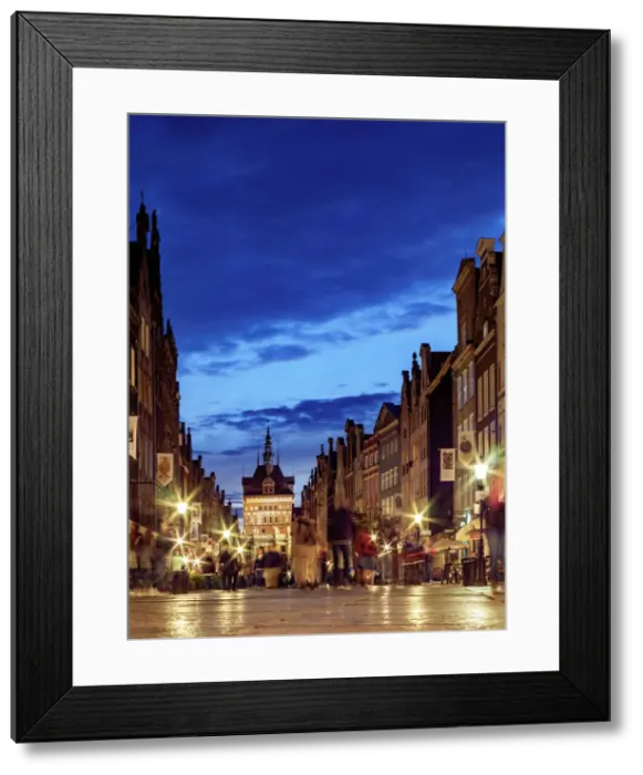 Framed Print : Poland, Pomeranian Voivodeship, Gdansk, Old Town, Long Street at twilight Framed Print : Poland, Pomeranian Voivodeship, Gdansk, Old Town, Long Street at twilight