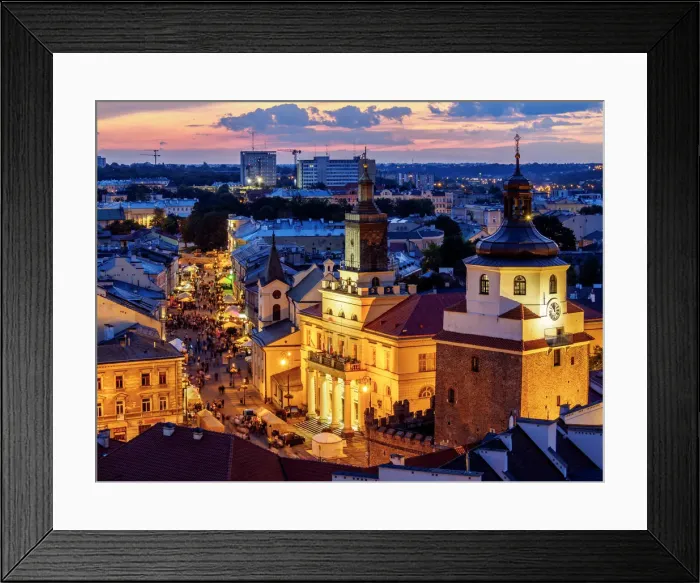 Framed Print : Poland, Lublin Voivodeship, City of Lublin, Old Town, Elevated view towards the Krakow