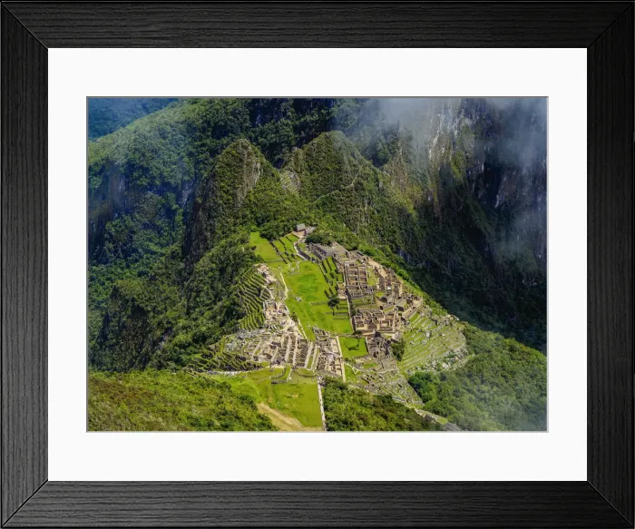Framed Print : Machu Picchu Ruins seen from the Machu Picchu Mountain, Cusco Region, Peru Framed Print : Machu Picchu Ruins seen from the Machu Picchu Mountain, Cusco Region, Peru