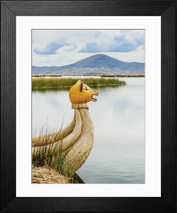 Framed Print : Traditional Reed Boat, Uros Floating Islands, Lake Titicaca, Puno Region, Peru Framed Print : Traditional Reed Boat, Uros Floating Islands, Lake Titicaca, Puno Region, Peru