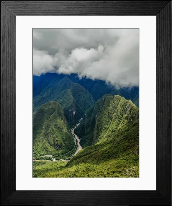 Framed Print : Urubamba River, elevated view from Machu Picchu Mountain, Cusco Region, Peru Framed Print : Urubamba River, elevated view from Machu Picchu Mountain, Cusco Region, Peru
