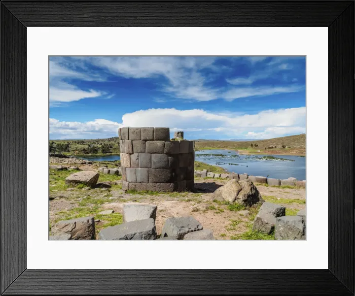 Framed Print : Chullpa by the Lake Umayo in Sillustani, Puno Region, Peru Framed Print : Chullpa by the Lake Umayo in Sillustani, Puno Region, Peru