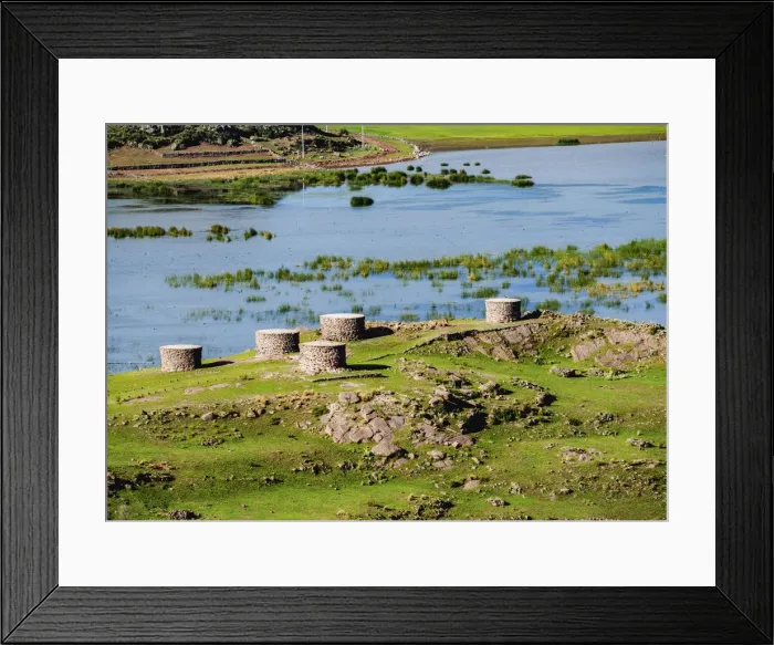 Framed Print : Chullpas by the Lake Umayo in Sillustani, Puno Region, Peru Framed Print : Chullpas by the Lake Umayo in Sillustani, Puno Region, Peru