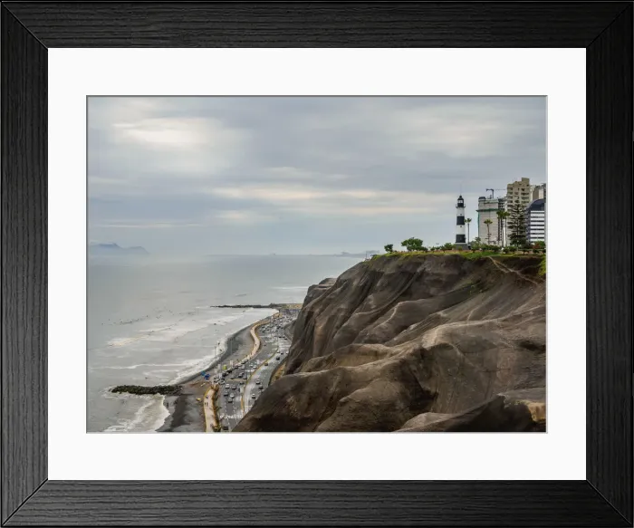 Framed Print : Coast of Miraflores District, Lima, Peru Framed Print : Coast of Miraflores District, Lima, Peru