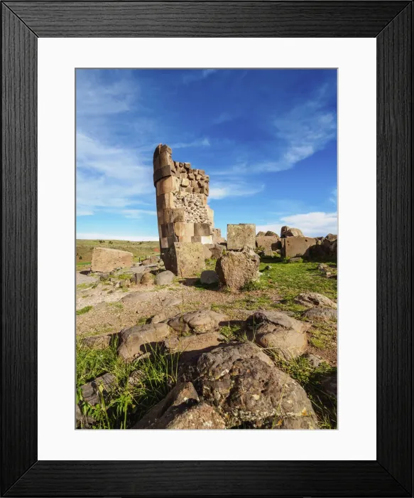 Framed Print : Chullpa in Sillustani, Puno Region, Peru