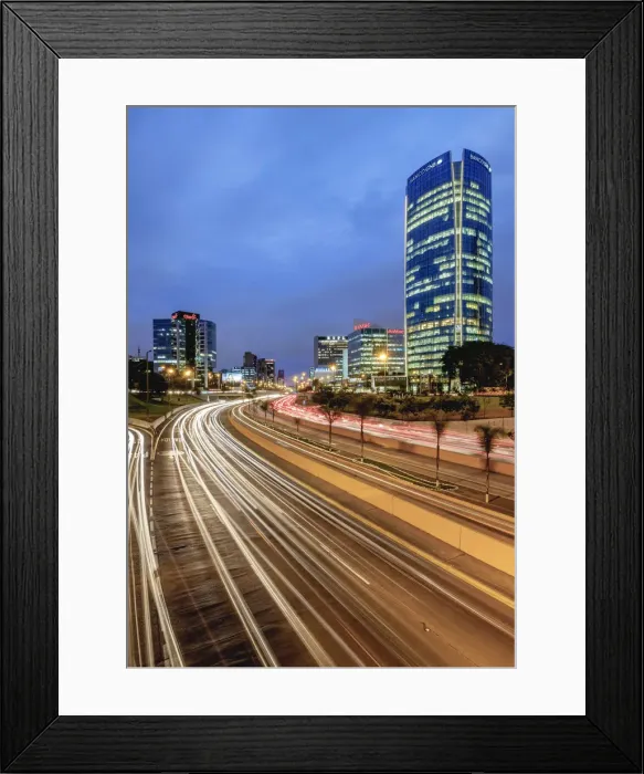 Framed Print : Modern Architecture in San Isidro District, twilight, Lima, Peru Framed Print : Modern Architecture in San Isidro District, twilight, Lima, Peru