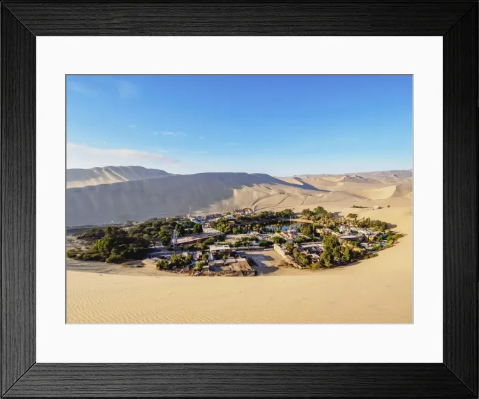 Framed Print : Huacachina Oasis, elevated view, Ica Region, Peru