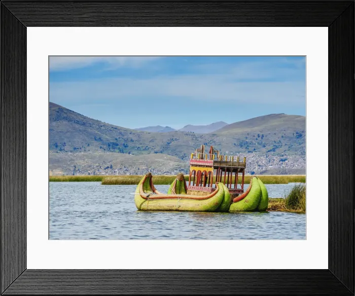 Framed Print : Traditional Reed Boat, Uros Floating Islands, Lake Titicaca, Puno Region, Peru Framed Print : Traditional Reed Boat, Uros Floating Islands, Lake Titicaca, Puno Region, Peru