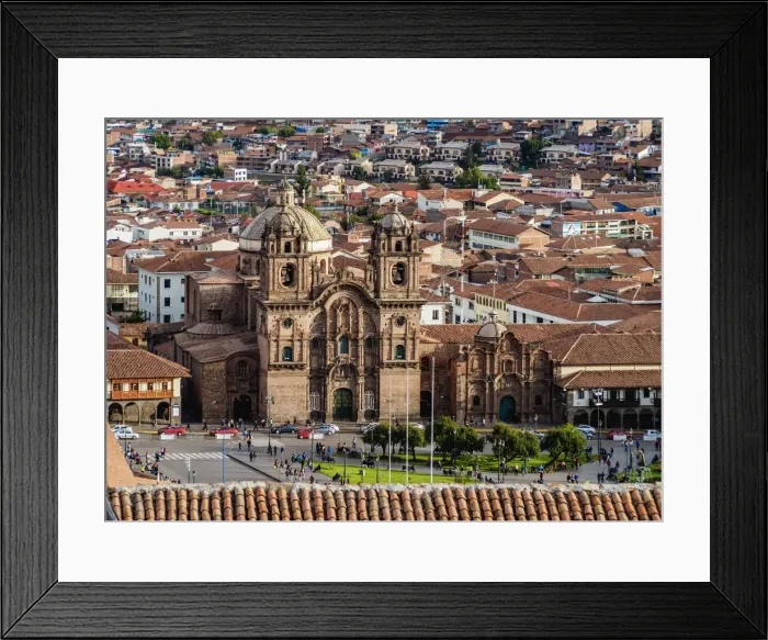Framed Print : Church of the Society of Jesus, Main Square, elevated view, Cusco, Peru Framed Print : Church of the Society of Jesus, Main Square, elevated view, Cusco, Peru