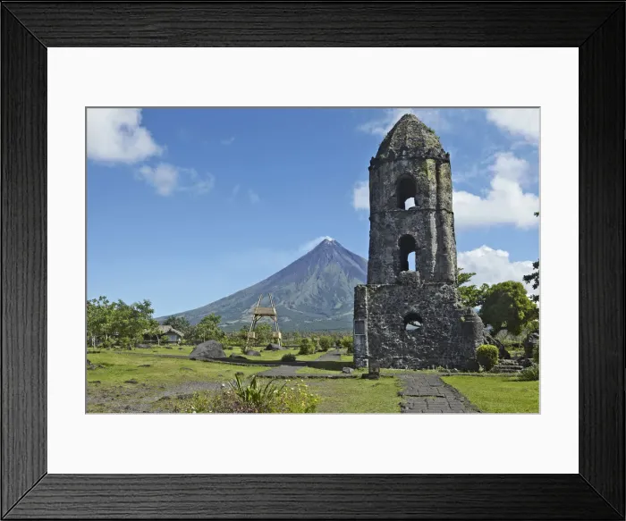 Framed Print : Asia, South East Asia, Philippines, Daraga, Albay, Barangay Busay, Cagsawa, the ruins Framed Print : Asia, South East Asia, Philippines, Daraga, Albay, Barangay Busay, Cagsawa, the ruins
