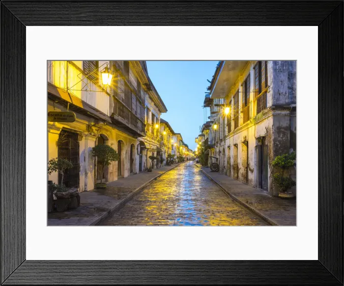 Framed Print : Calle Crisologo at dawn, Vigan City, Ilocos Sur, Ilocos Region, Philippines Framed Print : Calle Crisologo at dawn, Vigan City, Ilocos Sur, Ilocos Region, Philippines