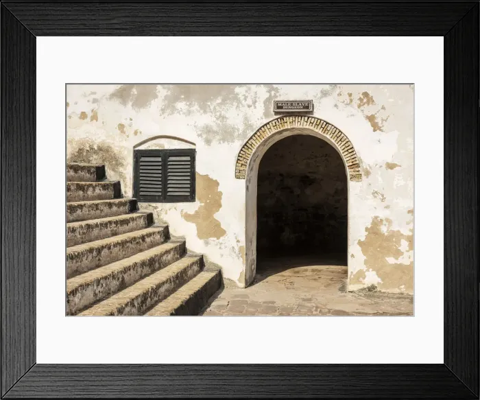 Framed Print : Africa, Ghana, Elmina castle. entrance to the slave dungeon Framed Print : Africa, Ghana, Elmina castle. entrance to the slave dungeon