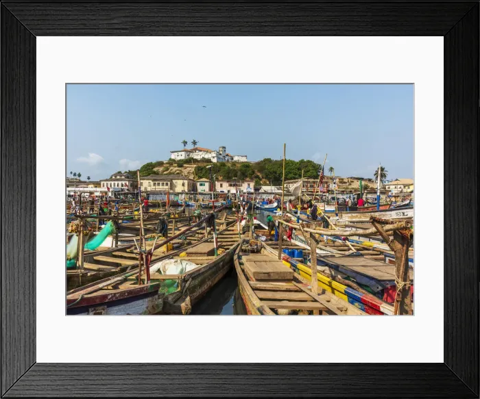 Framed Print : Africa, Ghana, Elmina harbour. traditional wooden fishing boats Framed Print : Africa, Ghana, Elmina harbour. traditional wooden fishing boats