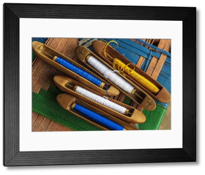 Framed Print : Africa, Ghana, Volta Region. In the Kente weavers village Framed Print : Africa, Ghana, Volta Region. In the Kente weavers village