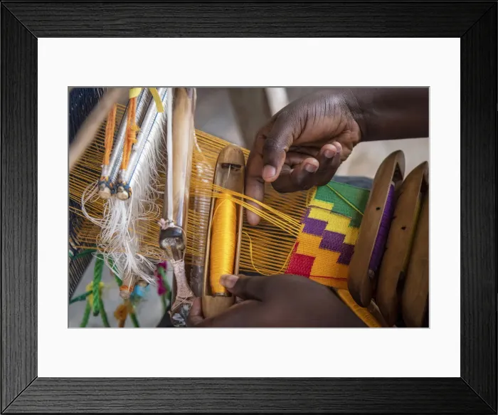 Framed Print : Africa, Ghana, Volta Region. In the Kente weavers village Framed Print : Africa, Ghana, Volta Region. In the Kente weavers village