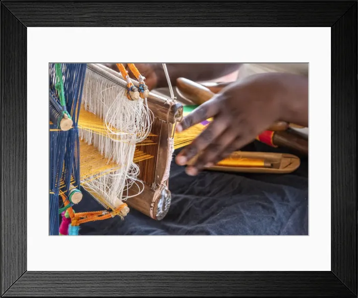 Framed Print : Africa, Ghana, Volta Region. In the Kente weavers village Framed Print : Africa, Ghana, Volta Region. In the Kente weavers village