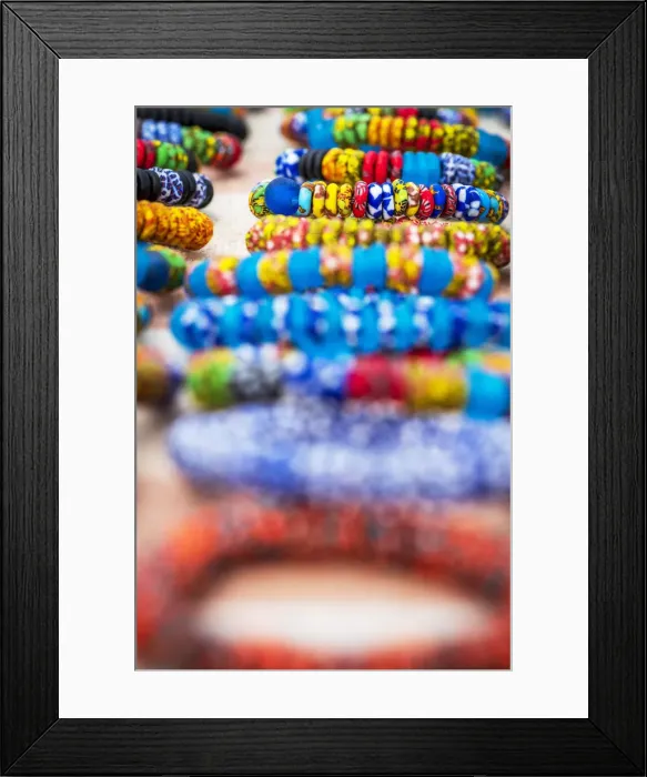 Framed Print : Africa, Ghana, Elmina. Handmade glass bead bracelets in Ampenyi Framed Print : Africa, Ghana, Elmina. Handmade glass bead bracelets in Ampenyi