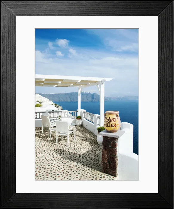 Framed Print : A view towards Fira, Oia, Santorini, Greece