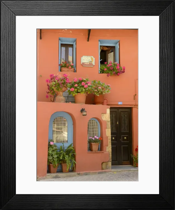 Framed Print : Colourful House in Chania, Crete, Greece, Europe Framed Print : Colourful House in Chania, Crete, Greece, Europe