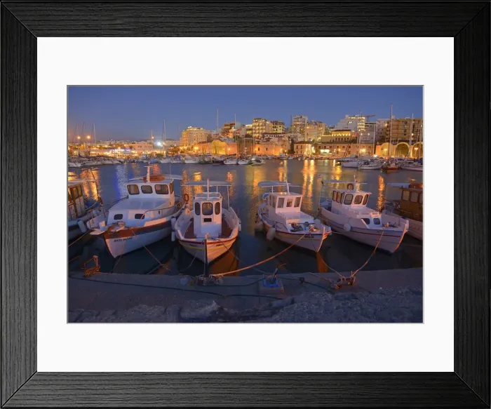 Framed Print : Venetian Harbor in Heraklion, Crete, Greece, Europe Framed Print : Venetian Harbor in Heraklion, Crete, Greece, Europe