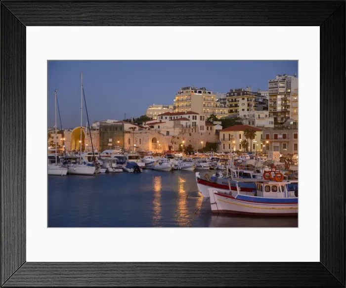 Framed Print : Venetian Harbor in Heraklion, Crete, Greece, Europe Framed Print : Venetian Harbor in Heraklion, Crete, Greece, Europe