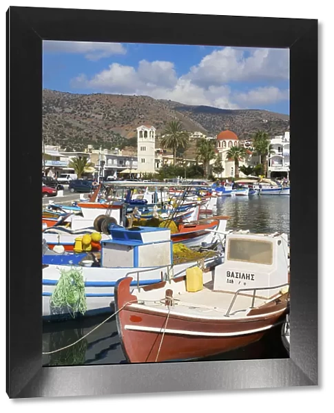 Fishing boats in the port of Elounda, Crete, Greece