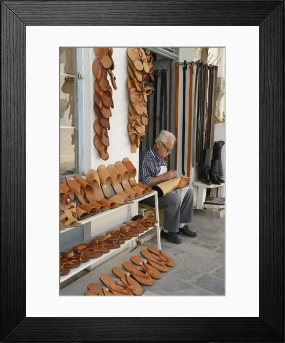 Framed Print : Shoemaker in Kritsa, Crete, Greece, Europe Framed Print : Shoemaker in Kritsa, Crete, Greece, Europe