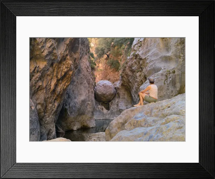 Framed Print : Woman hiker in Havga Gorge, Lassithi Plateau, Crete, Greece, Europe MR 0009 Framed Print : Woman hiker in Havga Gorge, Lassithi Plateau, Crete, Greece, Europe MR 0009