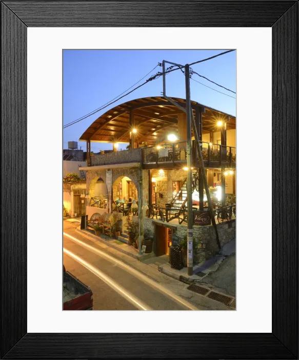 Framed Print : Hotel Restaurant Vilatei, Agios Konstantinos, Lassithi Plateau, Crete, Greece, Europe Framed Print : Hotel Restaurant Vilatei, Agios Konstantinos, Lassithi Plateau, Crete, Greece, Europe