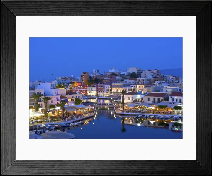 Framed Print : Vouliseni Lake in Agios Nikolaos, Crete, Greece