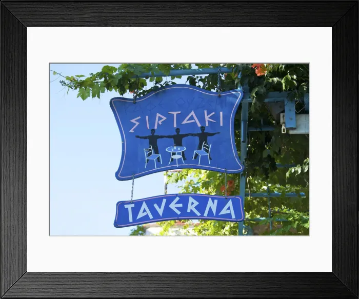Framed Print : Tavern sign in Crete, Greece Framed Print : Tavern sign in Crete, Greece