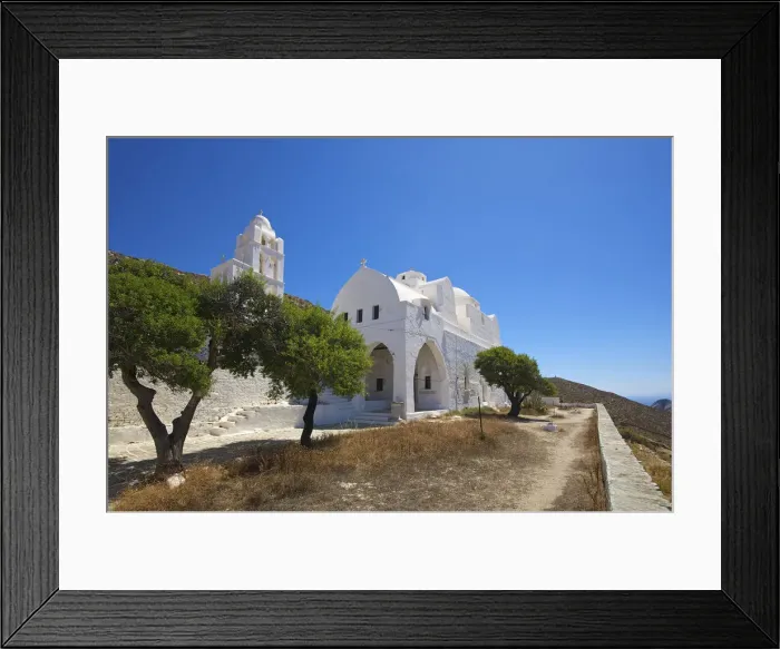Framed Print : Church in Phanagia, Chora, Folegandros, Cyclades, Greece