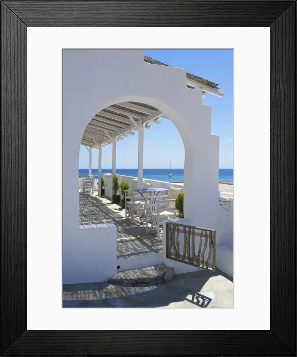 Framed Print : Hotel in Angali, Folegandros, Cyclades, Greece