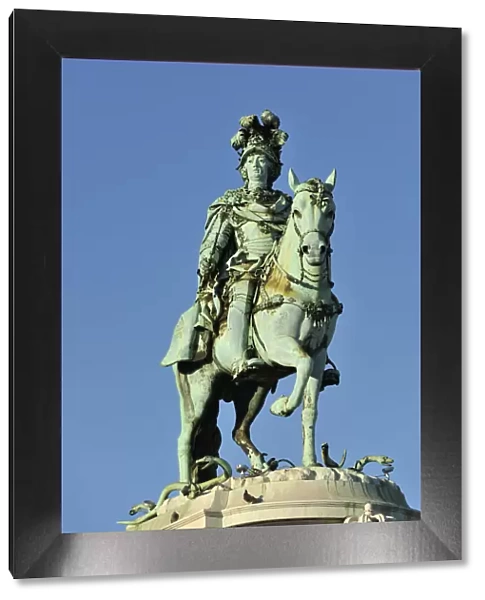 King Dom Jose I equestrian statue. Terreiro do Paco, Lisbon, Portugal