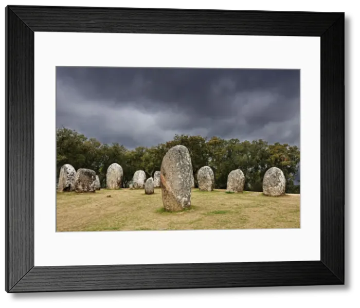 Framed Print : Almendres cromlech, a 8000 years old prehistoric monument. Evora, Portugal Framed Print : Almendres cromlech, a 8000 years old prehistoric monument. Evora, Portugal