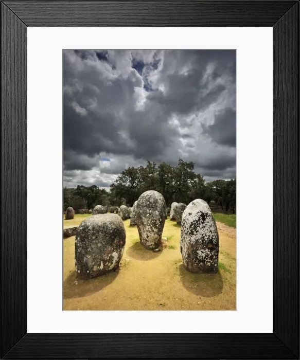 Framed Print : Almendres cromlech, a 8000 years old prehistoric monument. Evora, Portugal Framed Print : Almendres cromlech, a 8000 years old prehistoric monument. Evora, Portugal