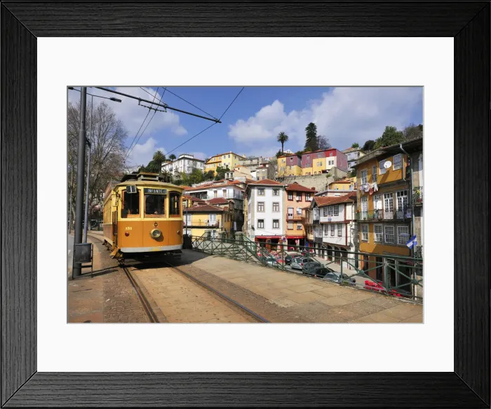 Framed Print : Tramway in the Miragaia traditional quarter. Oporto, Portugal Framed Print : Tramway in the Miragaia traditional quarter. Oporto, Portugal